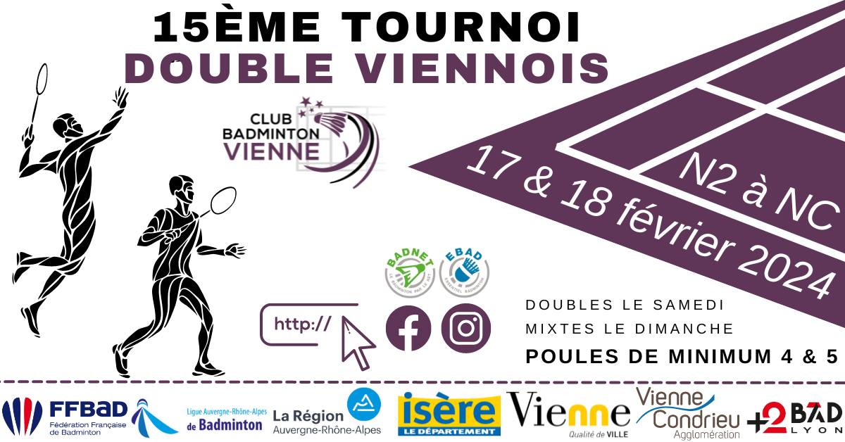 Tournoi badminton Double de Vienne