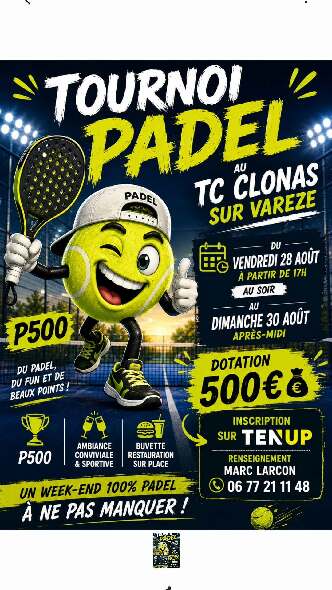 Tournoi Padel au TC Clonas sur Varèze